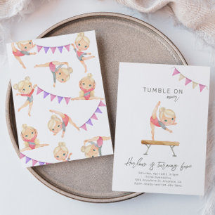 Gymnastics Birthday Invitation   Gymnastics Party