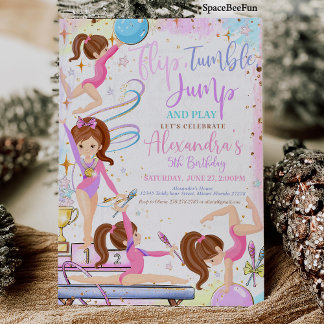 Gymnastics Birthday Invitation Party Gymnastics