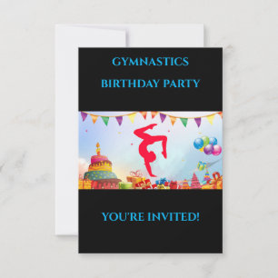 "GYMNASTICS" birthday  invitations for girl's.