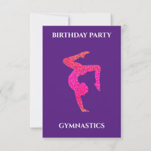"GYMNASTICS" BIRTHDAY INVITATIONS PERSONALIZED.