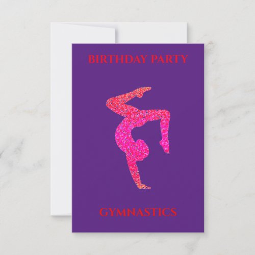 GYMNASTICS BIRTHDAY INVITATIONS PERSONALIZED