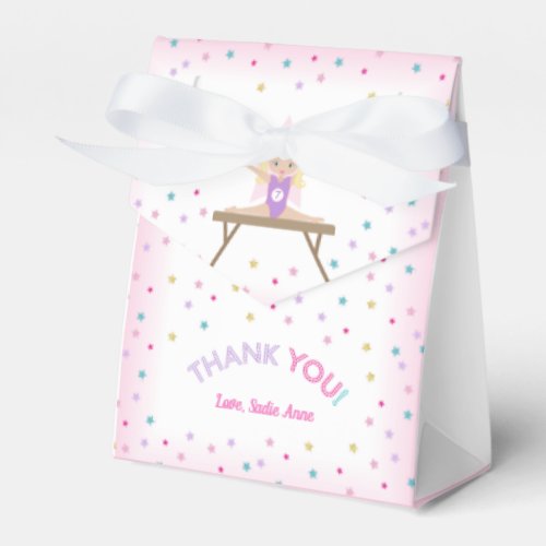 Gymnastics Birthday Party Blonde Hair Favor Boxes