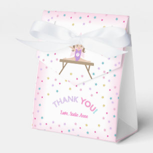 Gymnastics Birthday Party Brown Hair Brunette Favor Boxes