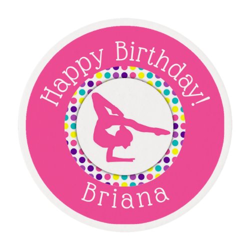 Gymnastics Birthday Party Girl Cupcakes Edible Frosting Rounds