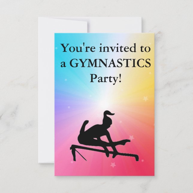 Gymnastics Birthday Party Invitation (Front)
