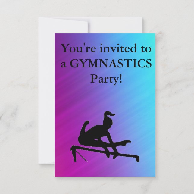 Gymnastics Birthday Party Invitation (Front)