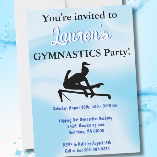 Gymnastics Birthday Party Invitation