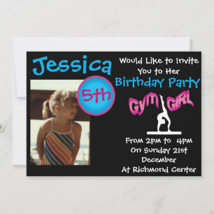 Gymnastics Birthday Party Invitations