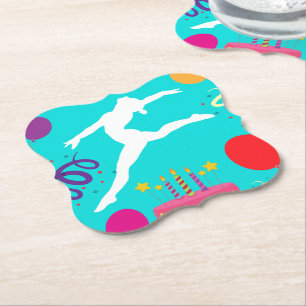 Gymnastics Birthday Party Paper Coaster