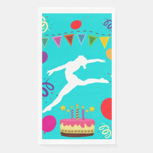 Gymnastics Birthday Party  Paper Guest Towels (Front)