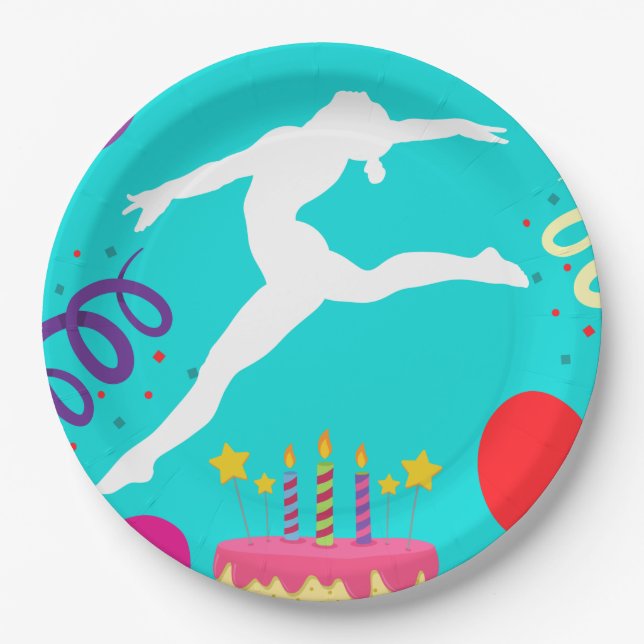 Gymnastics Birthday Party   Paper Plates (Front)