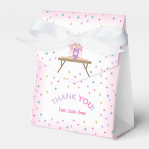 Gymnastics Birthday Party Pink Hair Favor Boxes