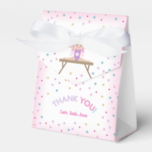 Gymnastics Birthday Party Pink Hair Favor Boxes