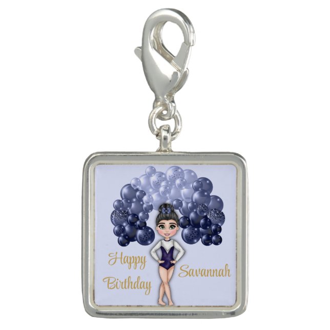 Gymnastics Birthday Party with Blue Balloon Arch Charm (Front)