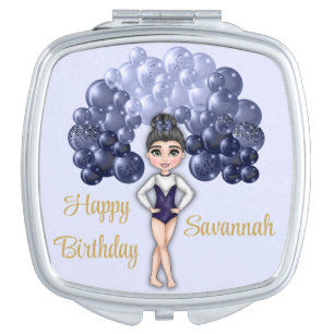 Gymnastics Birthday Party with Blue Balloon Arch Compact Mirror