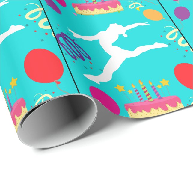 Gymnastics Birthday Party  Wrapping Paper (Roll Corner)