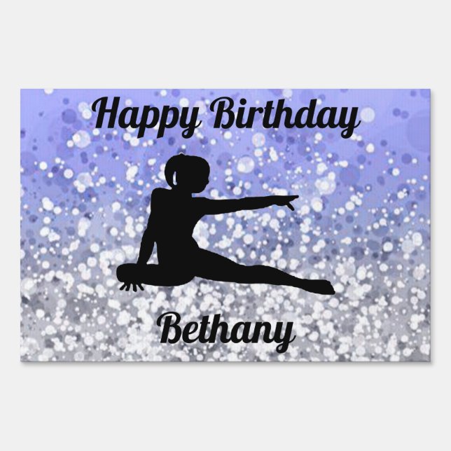 Gymnastics Birthday Party Yard Sign (Front)