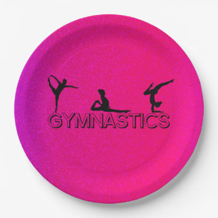 Gymnastics birthday plates for girl's.