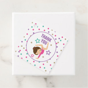 Gymnastics Birthday Thank You Favor Tags