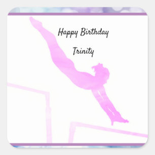 Gymnastics Birthday Uneven Bars Watercolor Sticker