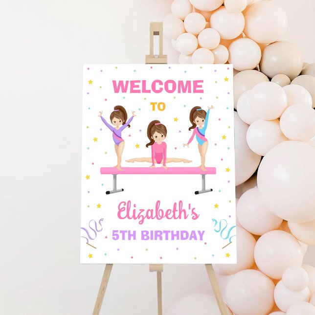 Gymnastics Birthday Welcome Sign (Creator Uploaded)