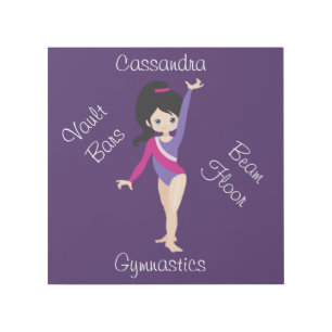Gymnastics Black Hair, Blue Eyes, Purple Leotard Gallery Wrap