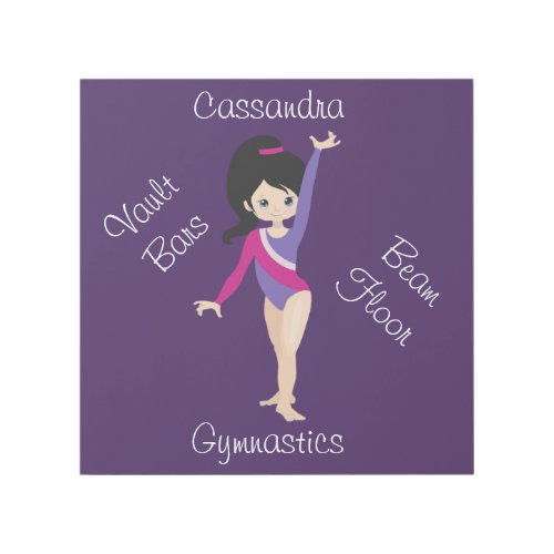 Gymnastics Black Hair Blue Eyes Purple Leotard   Gallery Wrap