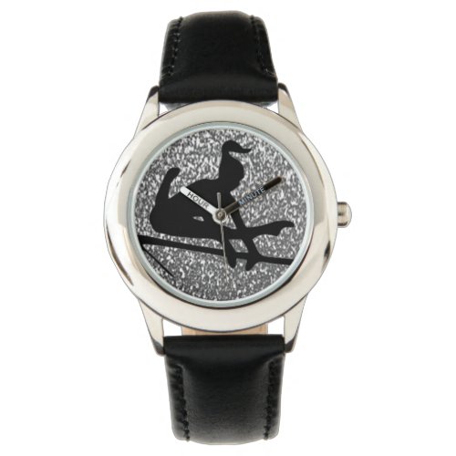 Gymnastics Black  Silver Sparkle eWatch Watch