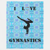 Gymnastics Blanket - I Love Gymnastics Fleece