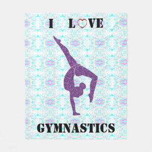 Gymnastics Blanket - I Love Gymnastics Fleece