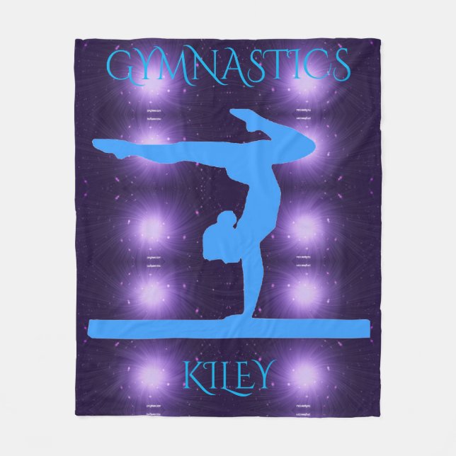 Gymnastics blanket in purple & light blue. (Front)