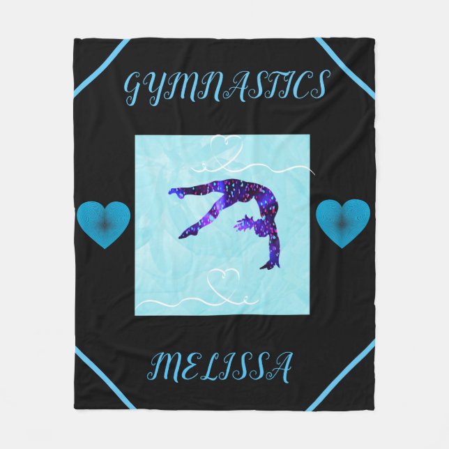 GYMNASTICS blanket personalized. (Front)