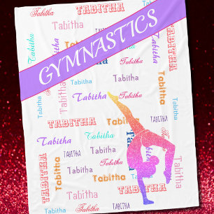 Gymnastics Blanket with Personalized Name All Over
