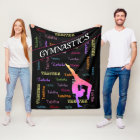 Gymnastics Blanket with Personalized Name All Over