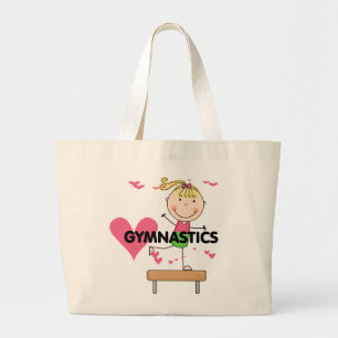 GYMNASTICS - Blond Girl Balance Beam Tshirts Large Tote Bag