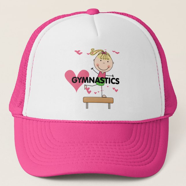 GYMNASTICS - Blond Girl Balance Beam Tshirts Trucker Hat (Front)