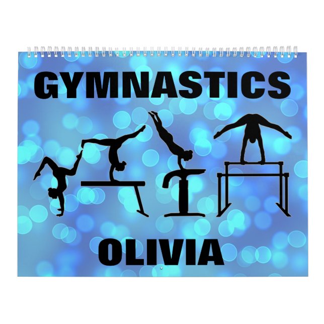 Gymnastics Blue Dots Calendar (Cover)