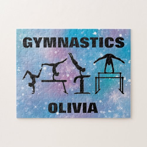 Gymnastics Blue Glam   Jigsaw Puzzle