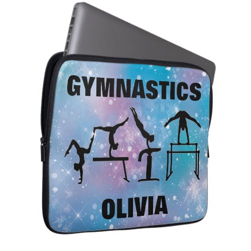 Gymnastics Blue Glam   Laptop Sleeve