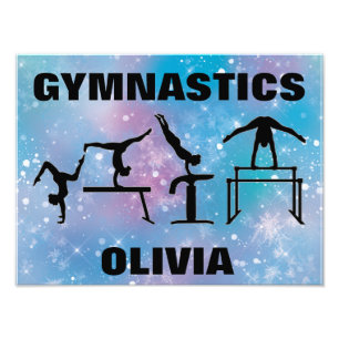 Gymnastics Blue Glam Photo Print