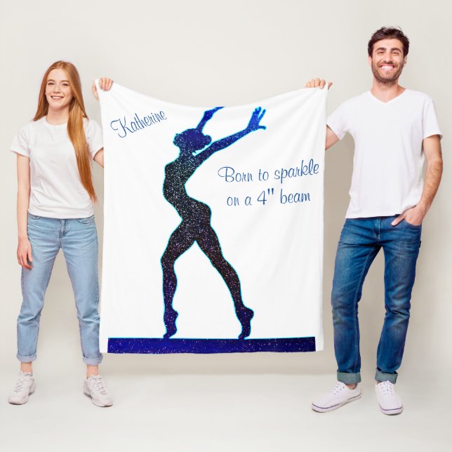 Gymnastics Born to Sparkle Balance Beam Fleece Bla Blanket (In Situ)
