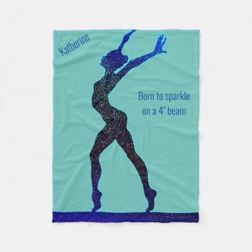 Gymnastics Born to Sparkle Balance Beam Fleece Blanket