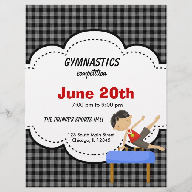 Gymnastics Boy Competition (Black) Flyer (Front)
