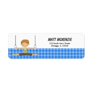 Gymnastics Boy Return Address Label