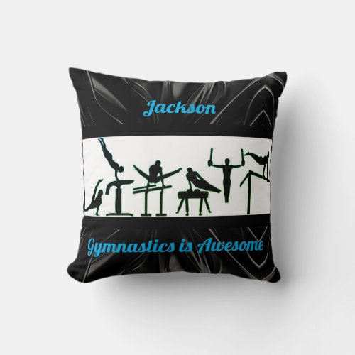 Gymnastics Boys _ Gymnastics is Awesome Throw Pillow