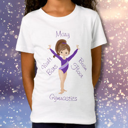 Gymnastics Brunette, Brown Eyes, Purple Leotard    T-Shirt