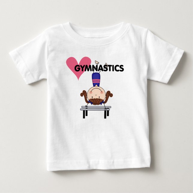 GYMNASTICS - Brunette Girl Handstands Baby T-Shirt (Front)