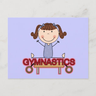 GYMNASTICS - Brunette Girl Splits Tshirts and Gift Postcard