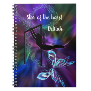 Gymnastics Butterfly Star of the Bars Personalized Notebook