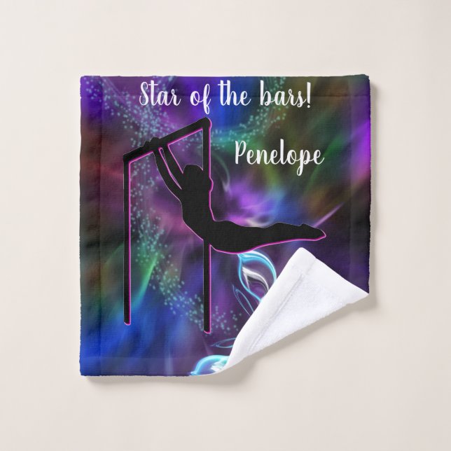 Gymnastics Butterfly Star of the Bars Personalized Wash Cloth (Wash Cloth)